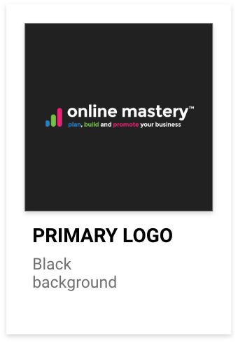 Primary logo on Black - Brand Guidelines - Online Mastery
